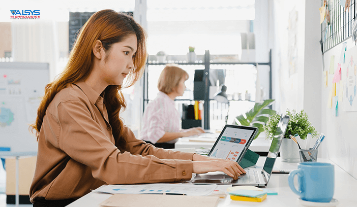 an employee working productively